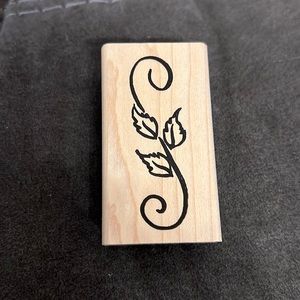 Vintage 3 leaf rubber mounted stamp